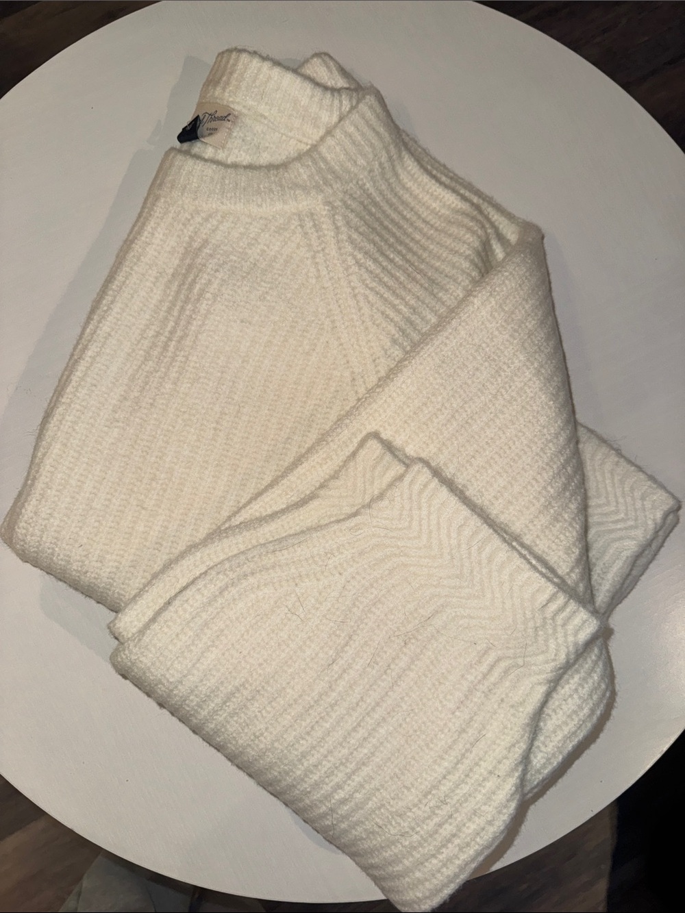 Universal Thread Cream/Ivory Ribbed Turtleneck Sweater - Picture 2 of 5
